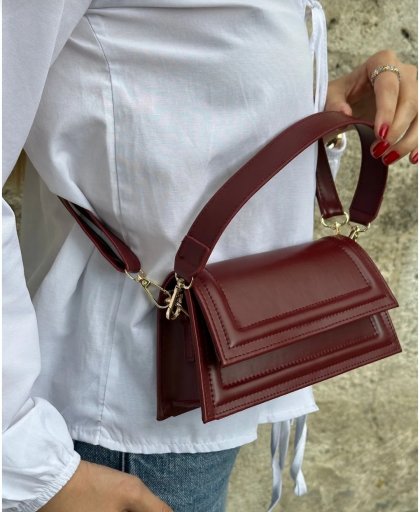 ZEYN MİLA BORDO OMUZ VE EL ÇANTASI 